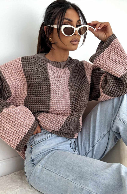 Reyana Strip Wide Sleeve Jumper